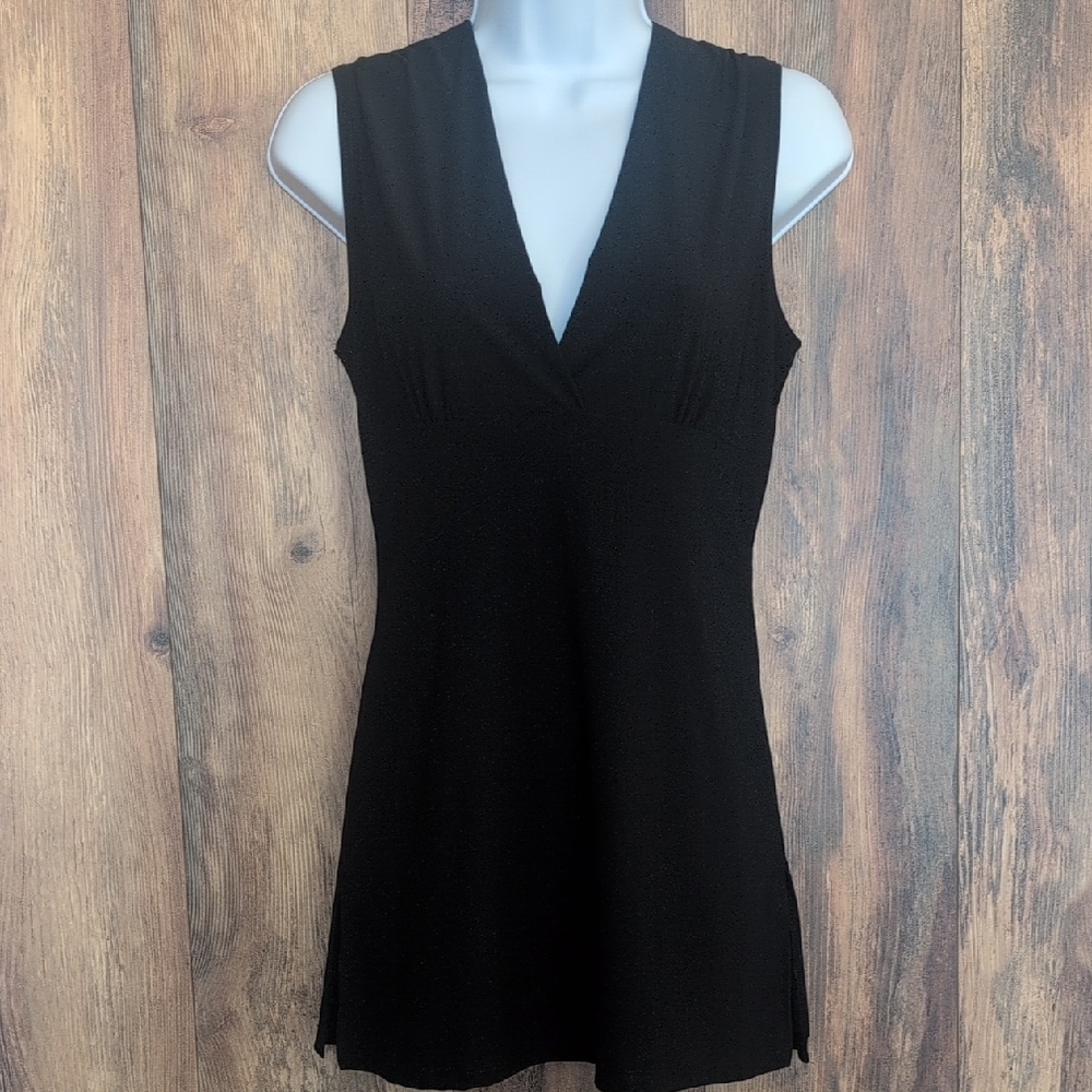 LOB Black V-Neck Women's Tank Blouse 2  / Small               D340